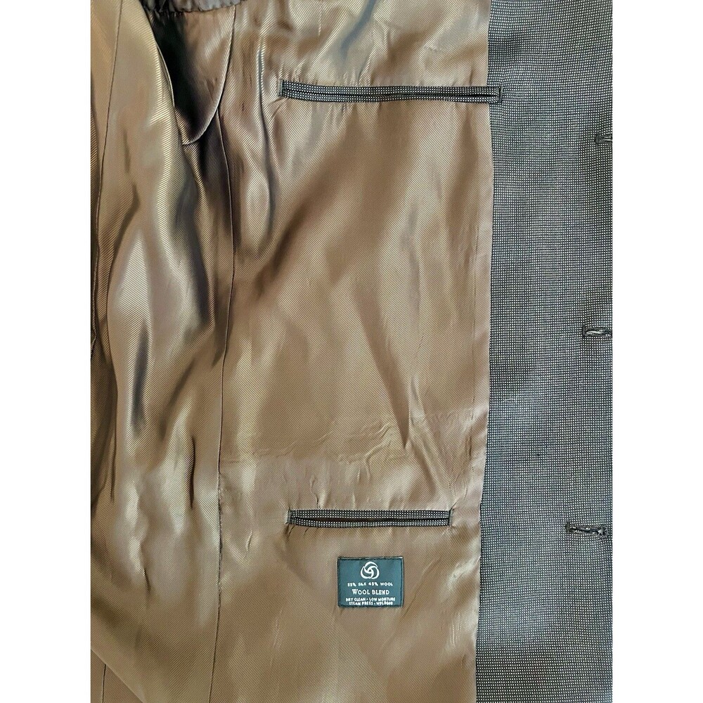 ALFANI 3 Button Fully Lined Silk Wool Blazer Sport Coat Brown Mens 42L NWT - Picture 6 of 6